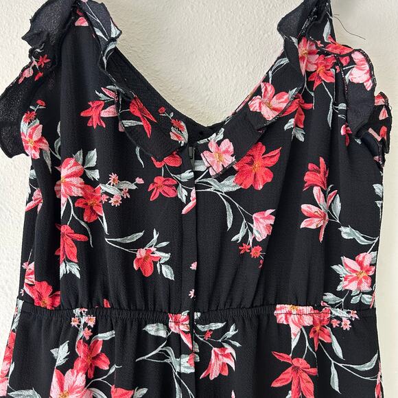 Divided H&M floral tank ruffle strap crop jumper jumpsuit button front boho 4 - Picture 9 of 13